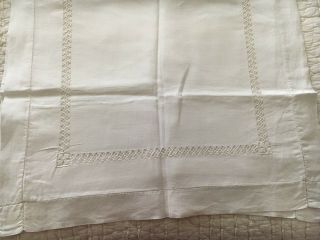 Antique/vintage French Pillow Sham Pure Linen Hand Embroidery,  Corner Flowers