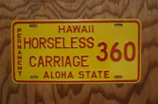 Hawaii Horseless Carriage License Plate 360 -
