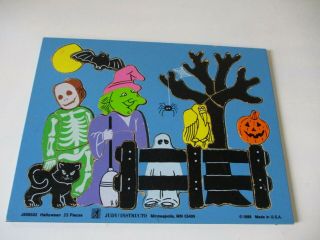 Judy Instructo Vintage Wooden Halloween Puzzle Toy