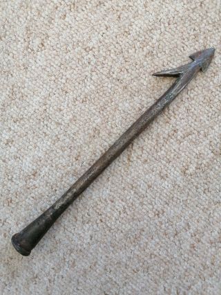 Stunning Antique Inuit Eskimo hand forged wrought iron Harpoon spear Head 2
