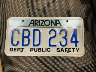 Arizona Public Safety State Police Highway Patrol License Plate Sample Prototype