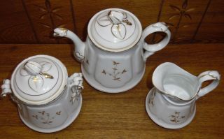 Antique Haviland Old Paris Porcelain Coffee Or Tea Service - Pot Creamer Sugar 2