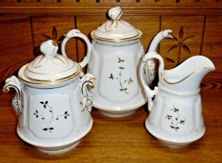 Antique Haviland Old Paris Porcelain Coffee Or Tea Service - Pot Creamer Sugar 3