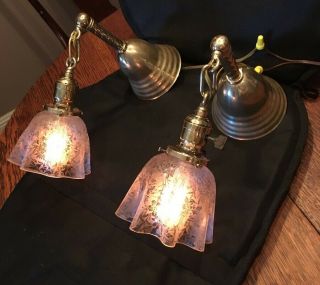 Antique Early 1900’s All Brass Wall Fixtures / Sconces