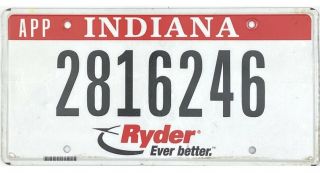 99 Cent Indiana Ryder Apportioned License Plate 2816246