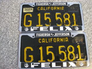 1963 California Commercial License Plates,  1964 Validation,  DMV Clear,  G 2