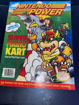 Nintendo Power Volume 41 October 1992 Mario Kart W/ Poster Vintage