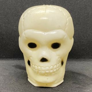 Vintage Halloween Skeleton Skull Head Decoration Blow Mold Plastic Ornament ☠️