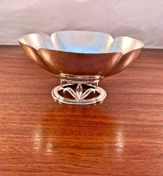 Rare Randahl Arts & Crafts Hand Wrought Sterling Silver Footed Bowl - No Mono
