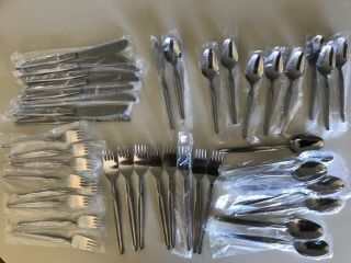 50 Pc Set Of International Silver Flatware Astra.  8 Place Settings In Wrap