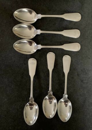 Frank W.  Smith Sterling Fiddle Thread Spoons - Set Of 6 - No Mono