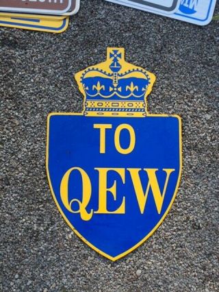 Ontario Canada Qew Pathfinder Highway Road Sign Crown Route Shield