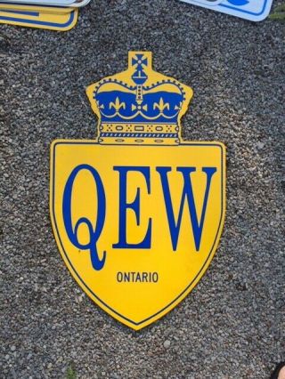 Ontario Canada Qew Highway Road Sign Crown Route Shield