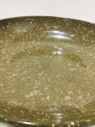 Vtg Aztec Melmac Green Serving Salad Bowl Handled Confetti EUC Mid Century 12in 2