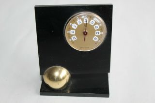 Thermomètre Vintage En Bakélite Noir Et Laiton,  En état De Fonctionnement