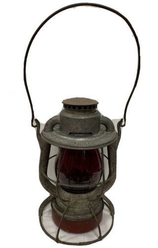 Dietz Vesta Railroad Lantern York Central Rr With Embossed Red Nyc Rr Globe