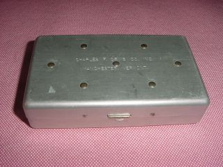 Vintage Charles F.  Orvis Manchester,  Vt Aluminum Magnetic Fly Fishing Box