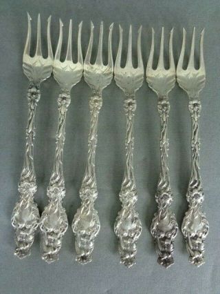 Gorham/whiting (6) Sterling Cocktail Forks Lily Pattern