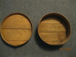 Vintage Round Wooden Cheese Wheel Box With Lid 11.  5 " Diameter 3.  5 " Tall