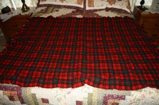 Vintage Pendleton 100 Wool Tartan Plaid With Fringe 50 X 40 Blanket Usa