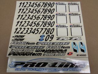 VINTAGE PRO - LINE RACING DECAL STICKER SHEET PROTO FORM RC10 CE RC10T2 RC10GT 3