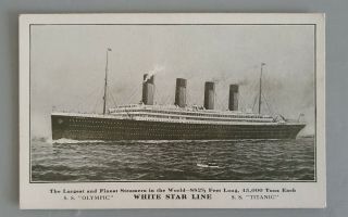 An 1912 White Star Line Olympic / Titanic Postcard.
