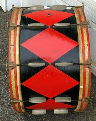 Antique Slingerland Radio King Bass Drum - 1930 ' s Painted - AWESOME PIECE 2