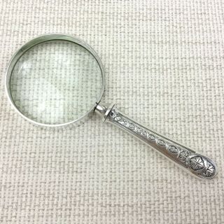 Christofle Silver Plate Magnifying Glass Antique French Villeroy Rare