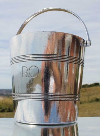 P&o Line Mappin & Webb Art Deco Silver Plate Cocktail Ice Bucket C - 1930 