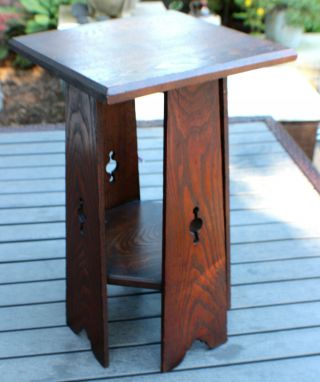 Antique Mission Oak Side Table Stand The Lakeside Crafts Shop Stickley Roycroft