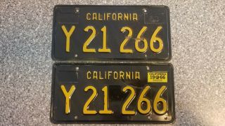 1963 California Commercial License Plates,  1966 Validation,  Dmv Clear Guaranteed