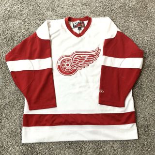 Vintage Pro Player Detroit Red Wings Nhl Hockey Jersey Size L White Stitched