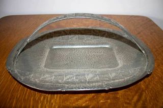 Arts And Crafts Liberty & Co Archibald Knox Tudric Pewter Cake Basket Or Tray