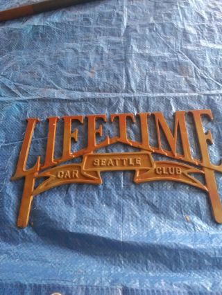 Lifetime Seattle Washington Car Club Plaque Solid Brass