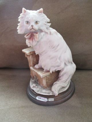 Vintage Signed Made In Italy Cat Figurine In Armani Style,  Florence