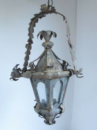 Antique 19th Century Painted Tin Venetian Lantern