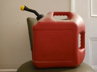 Vintage Pre Ban Blitz 5 Gallon Gas Can Self Venting Fast Pouring Spout And Cap