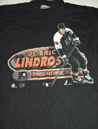 Eric Lindros 88 Philadelphia Flyers T Shirt Medium Vintage Pro Player 90 