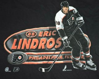 ERIC LINDROS 88 Philadelphia Flyers t shirt medium vintage Pro Player 90 ' s 2