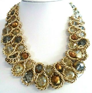Stunning Vintage Estate High End Couture Chunky Glass 18 " Necklace G284s