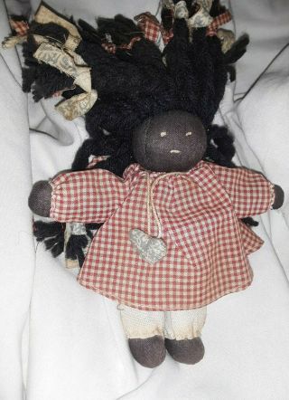 Vintage Black Americana Primitive Rag Doll African American Cloth Handmade