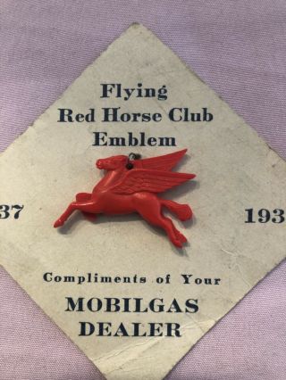 Vintage Mobil Gas Oil Red Pegasus Flying Horse Plastic Charm