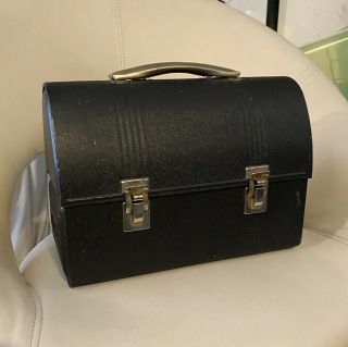 Vintage American Thermos Bottle Company Dome Lunchbox Lunch Pail Metal (black)