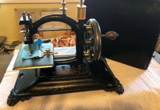 Antique Guhl & Harbeck Express Hand Crank Toy Sewing Machine