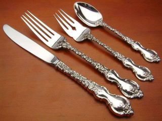 Du Barry By International Sterling Silver 4 Piece Place Setting,  Gently