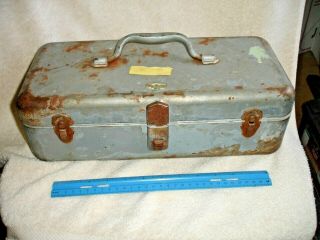 Vintage Metal Tackle Box - Full Of Vintage Fishing Tackle