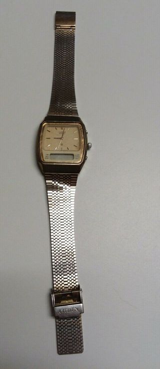 Vintage Citizen Cq Dual Time Watch (gold Plated) Non,  Battery?