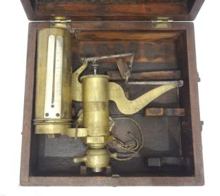 Antique Early Brass Elliot Bros Manometer Pressure Gauge Steam Engine Indic.