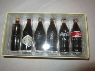 Vintage Evolution Of The Coca - Cola Contour Bottles Miniatures Coke 1899 - 1961