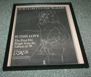 Bob Marley Is This Love Vintage Framed Press Poster Advert 1978